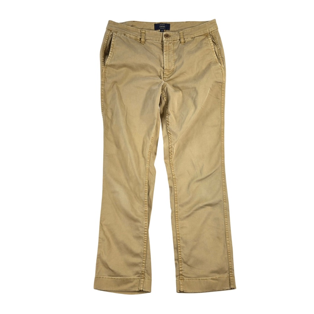 J.Crew High Rise Slim Boy Chino Pant Stretch Cotton Tan Khaki 28 Womens Workwear
